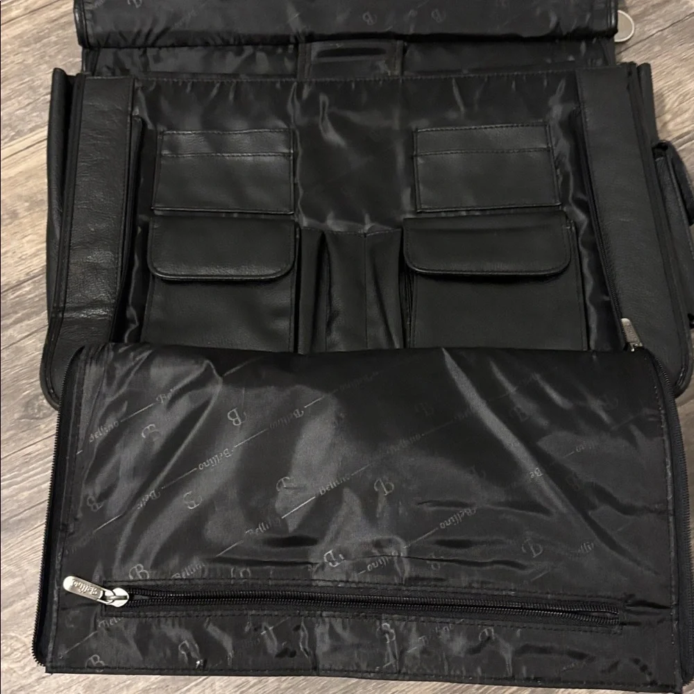 Sleek Black Leather Briefcase for Men